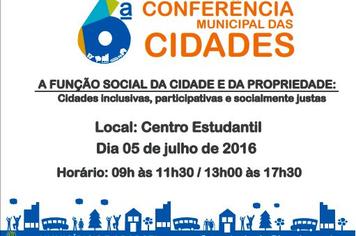 6Âª CONFERÃ?NCIA NACIONAL DAS CIDADES: VENHA PARTICIPAR!