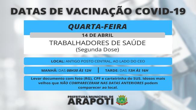 Vacinação COVID-19 - Trabalhadores das Clínicas de Saúde privadas