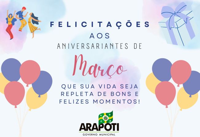 Aniversariantes do mês de Março 2023