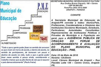 AUDIÃ?NCIA PÃ?BLICA DE CRIAÃ?Ã?O DO FÃ?RUM PME