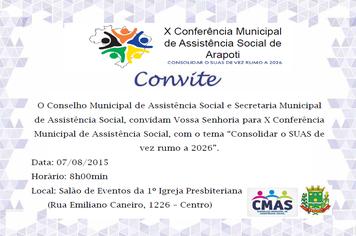 X ConferÃªncia Municipal de AssistÃªncia Social de Arapoti