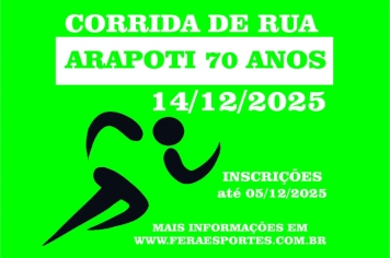 VEM AÍ A CORRIDA DE RUA ARAPOTI 70 ANOS