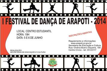 JÃ¡ estÃ£o abertas as inscriÃ§Ãµes para o I Festival de DanÃ§a