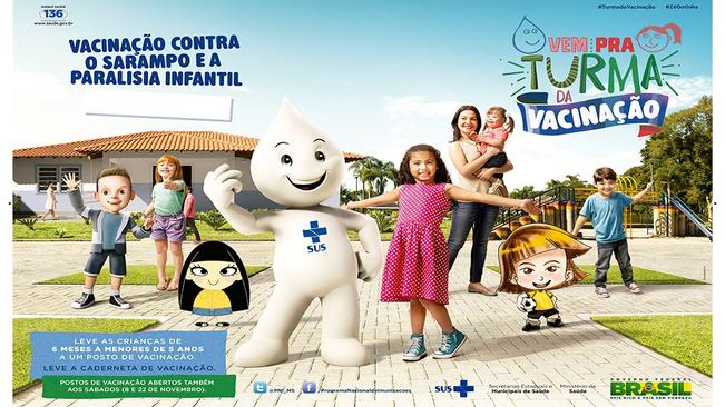 Campanha de VacinaÃ§Ã£o contra poliomielite e sarampo comeÃ§a neste sÃ¡bado