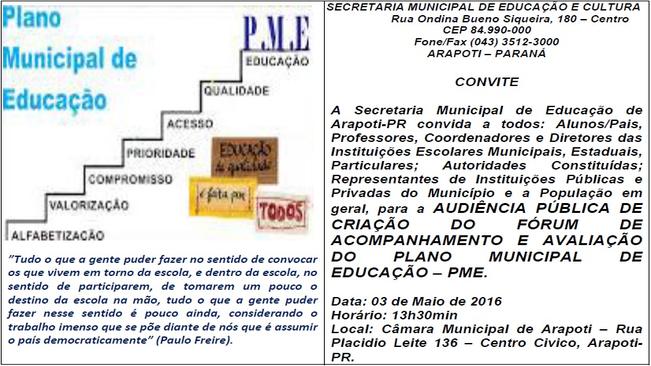AUDIÃ?NCIA PÃ?BLICA DE CRIAÃ?Ã?O DO FÃ?RUM PME