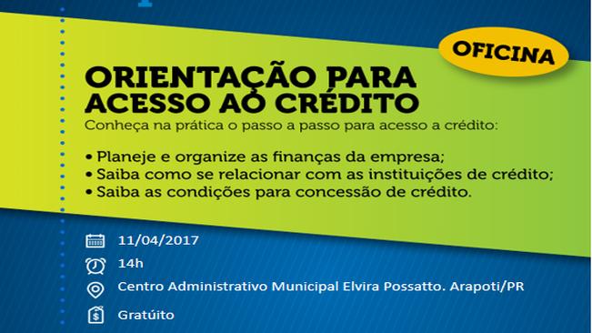 CURSO: OFICINA DE ACESSO AO CRÃ?DITO