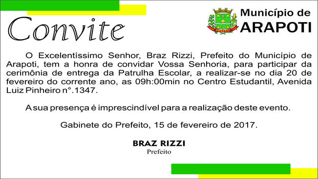 CONVITE - PATRULHA ESCOLAR